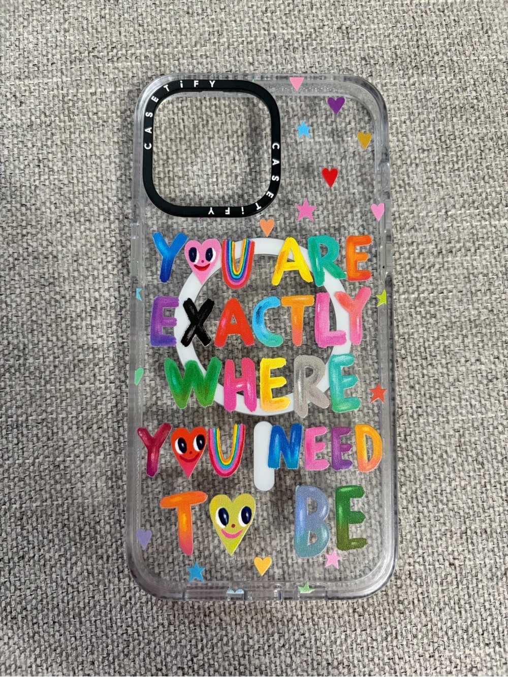 Casetify Clear Multicolor 'You Are Exactly Where You Need To Be' Phone Case